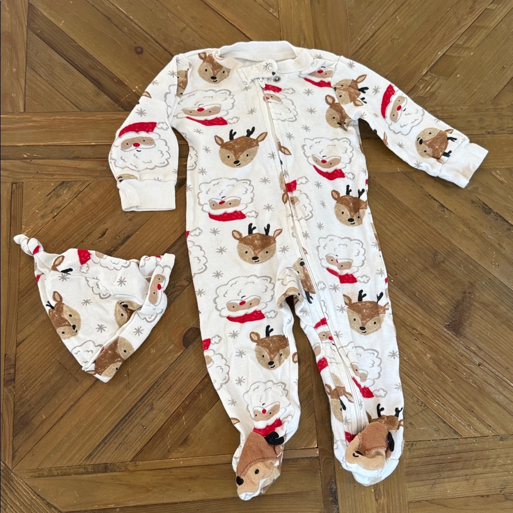Carter's White and Red Baby Onesie with Hat